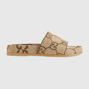 Gucci Maxi GG Canvas Slide Sandals
